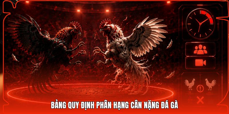 Bảng quy định phân hạng cân nặng đá gà