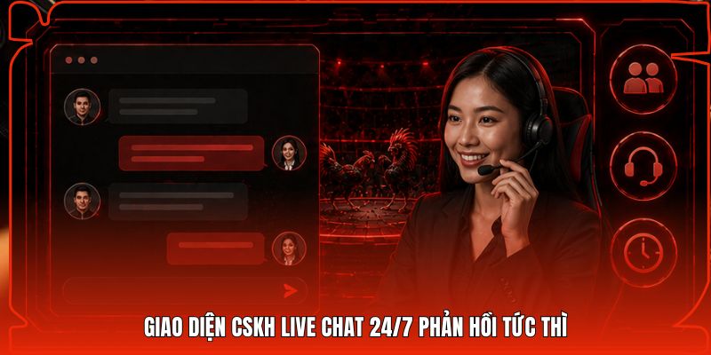 Giao diện CSKH Live Chat 24/7 phản hồi tức thì