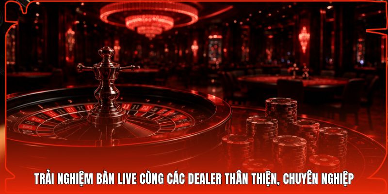 Trải nghiệm bàn live cùng các dealer thân thiện, chuyên nghiệp